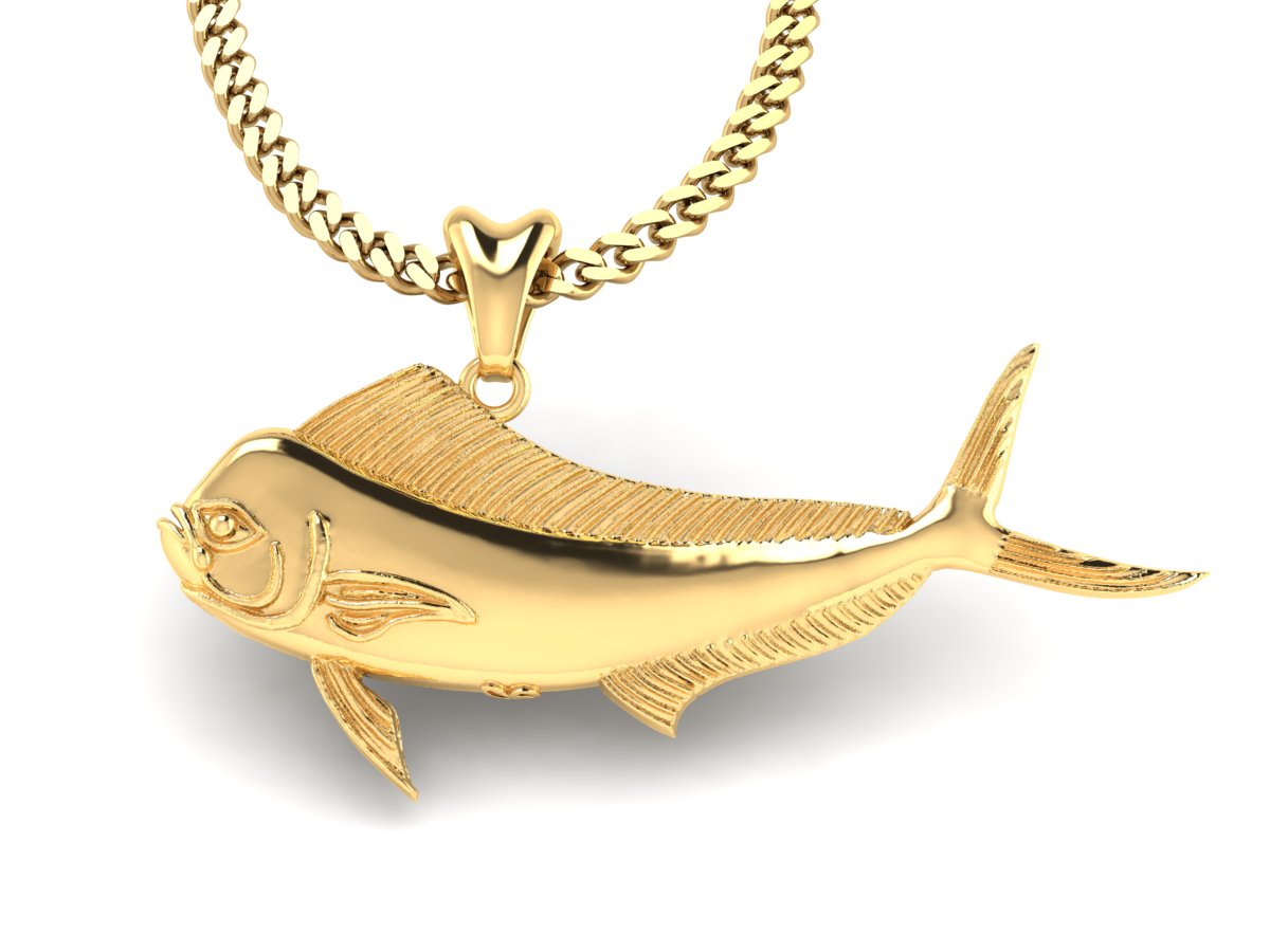 Gold Plate Fish Pendant - Intini Jewels
