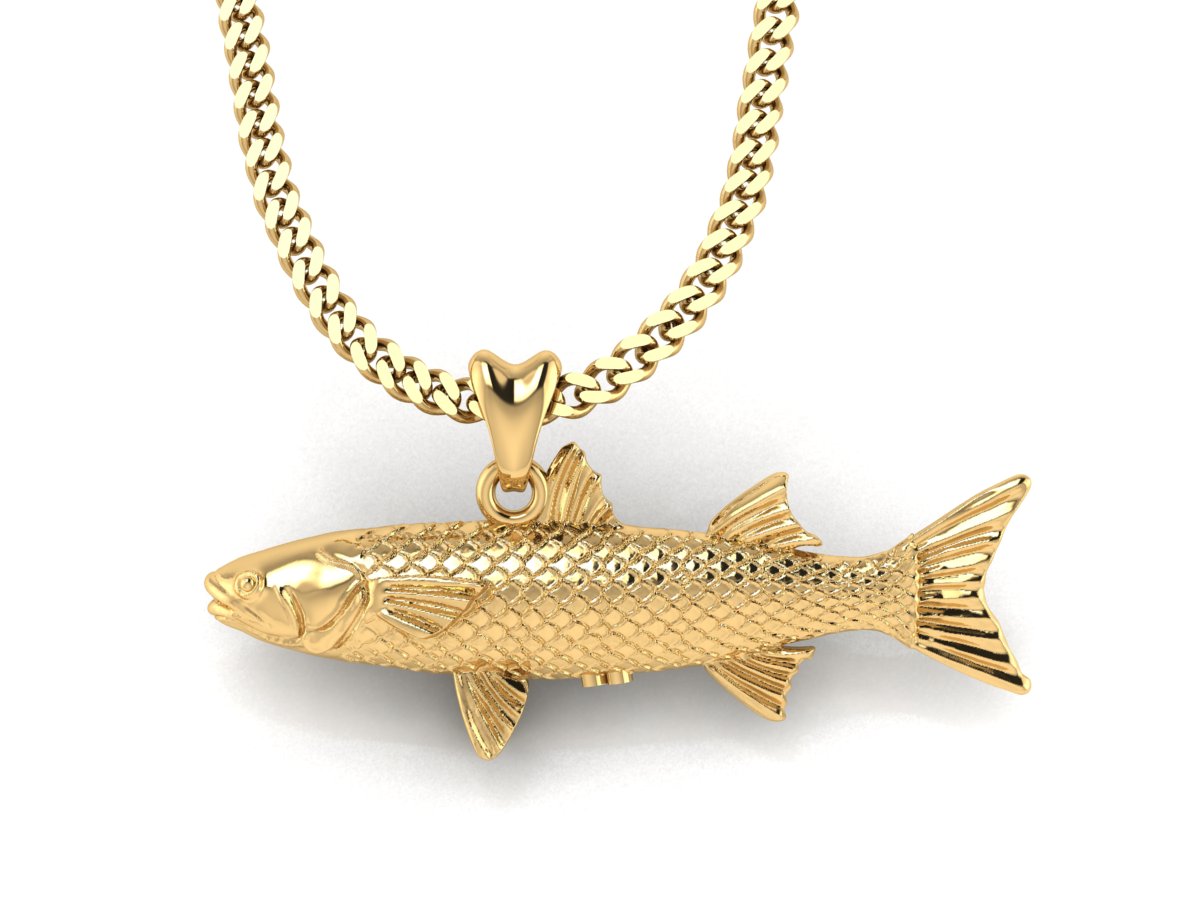 1/4 CT. T.W. Diamond Marlin Fish Necklace Charm in 10K Gold | Banter