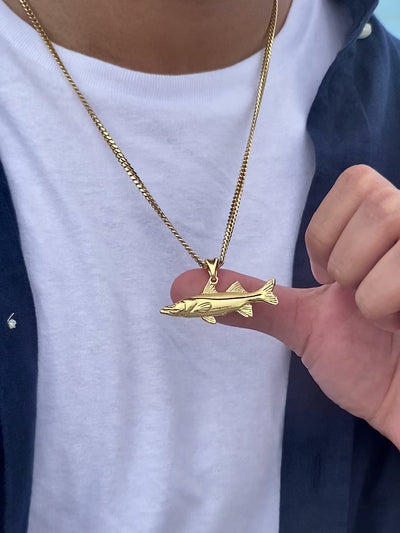 gold vermeil snook fish necklace by castil jewelry